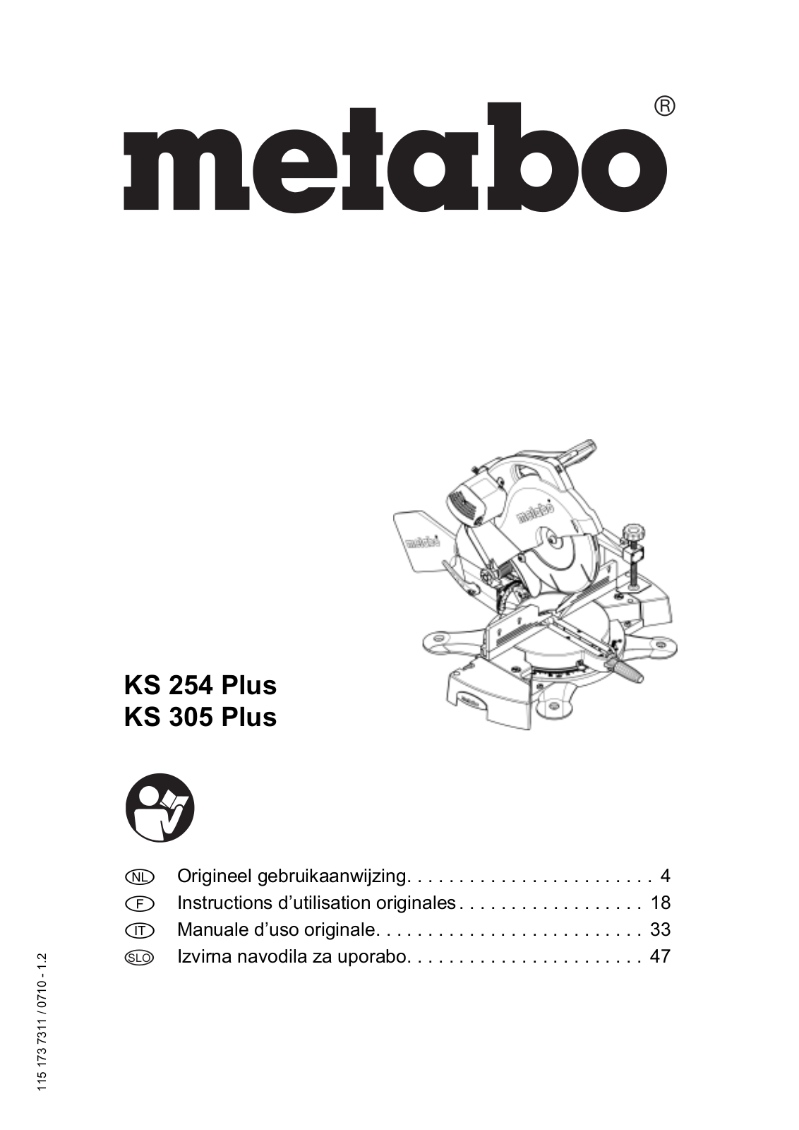 Metabo KS 254 PLUS, KS 305 Plus User guide