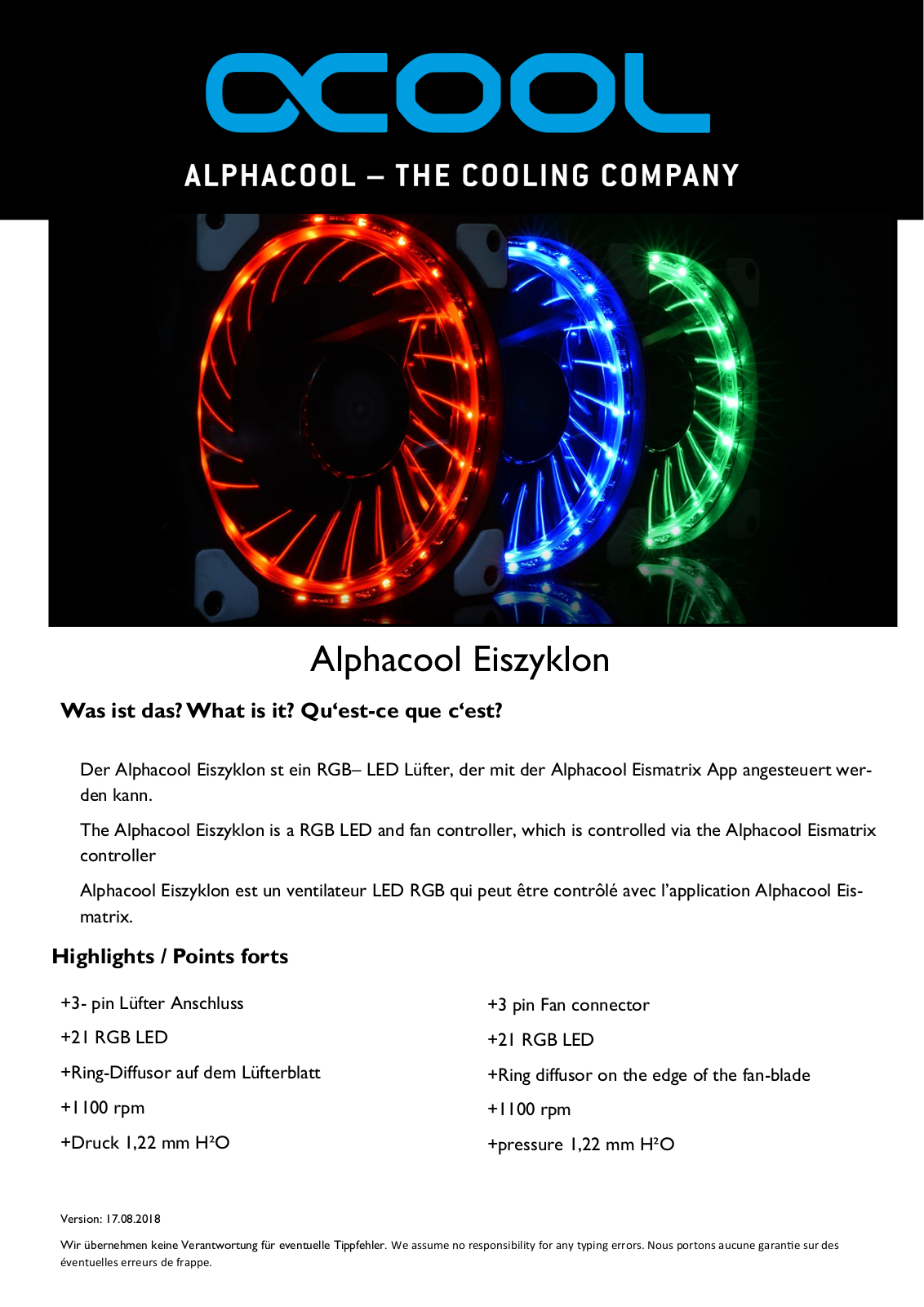 Alphacool Eiszyklon User Manual