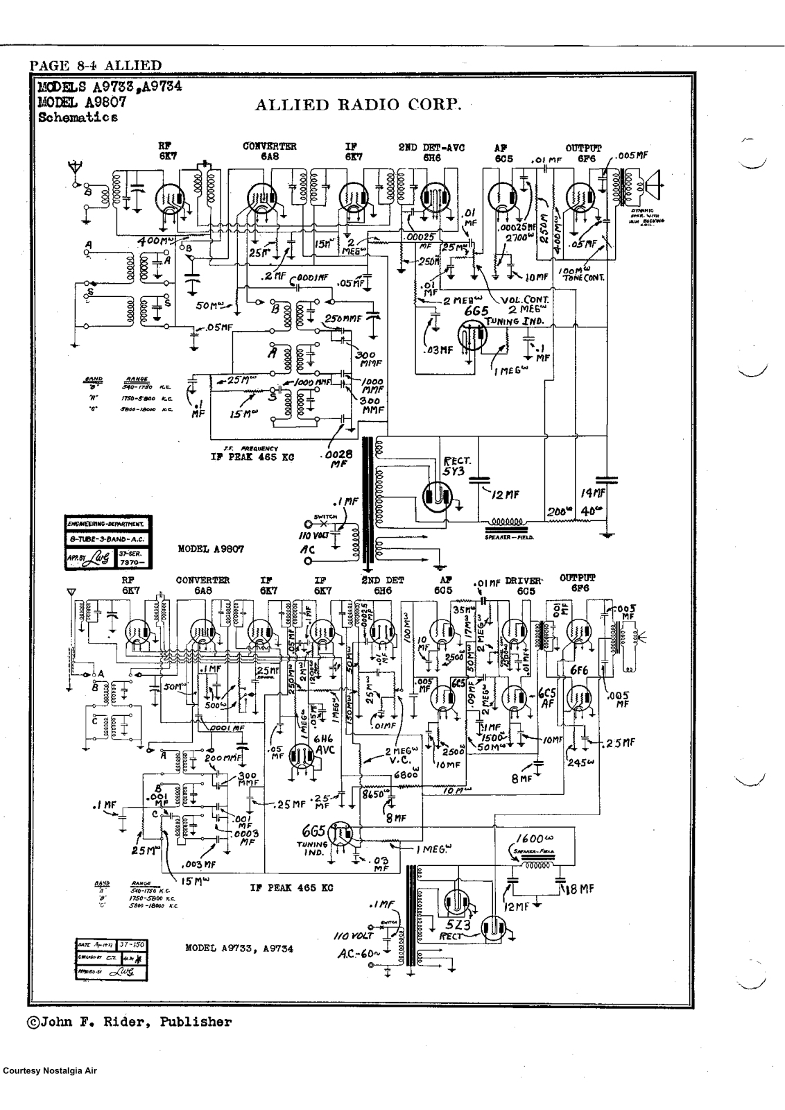 Allied Radio A9807 Schematic - ManualMachine.com
