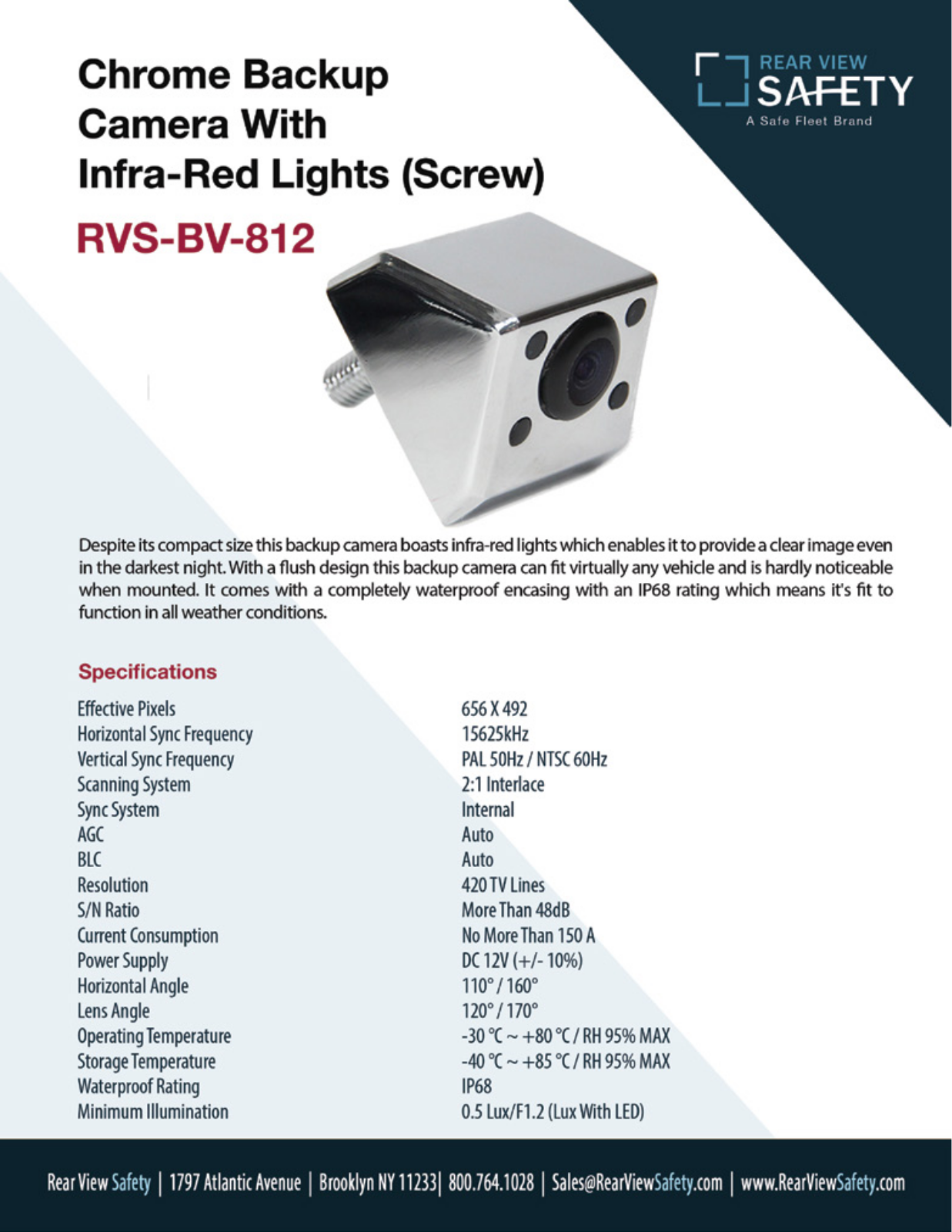 RVS Systems RVS-BV-812, RVS-BV-812-04, RVS-BV-812-NC Specsheet