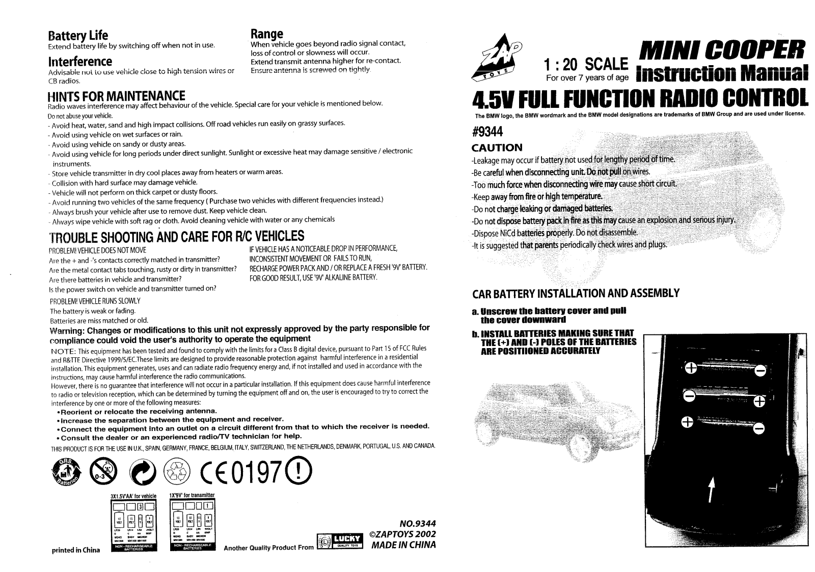 Zaptoys 9344 49RX, 9344 49TX User Manual