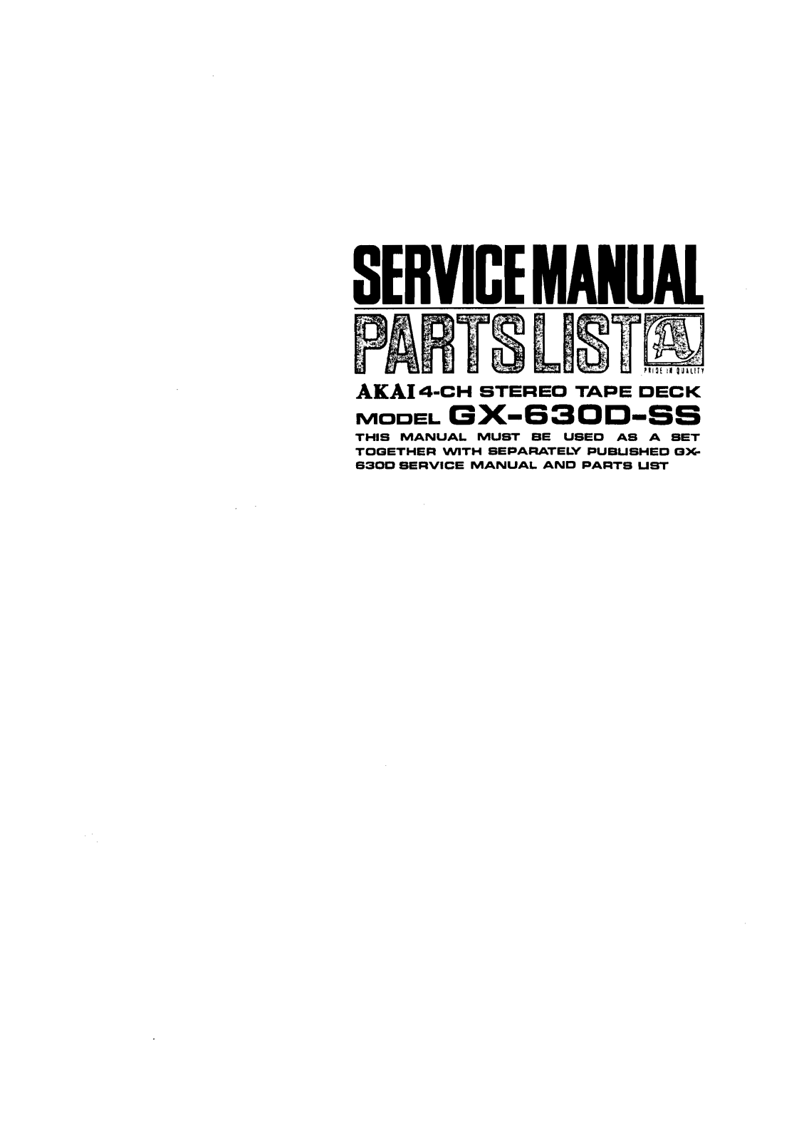 Akai GX-630-DSS Service Manual