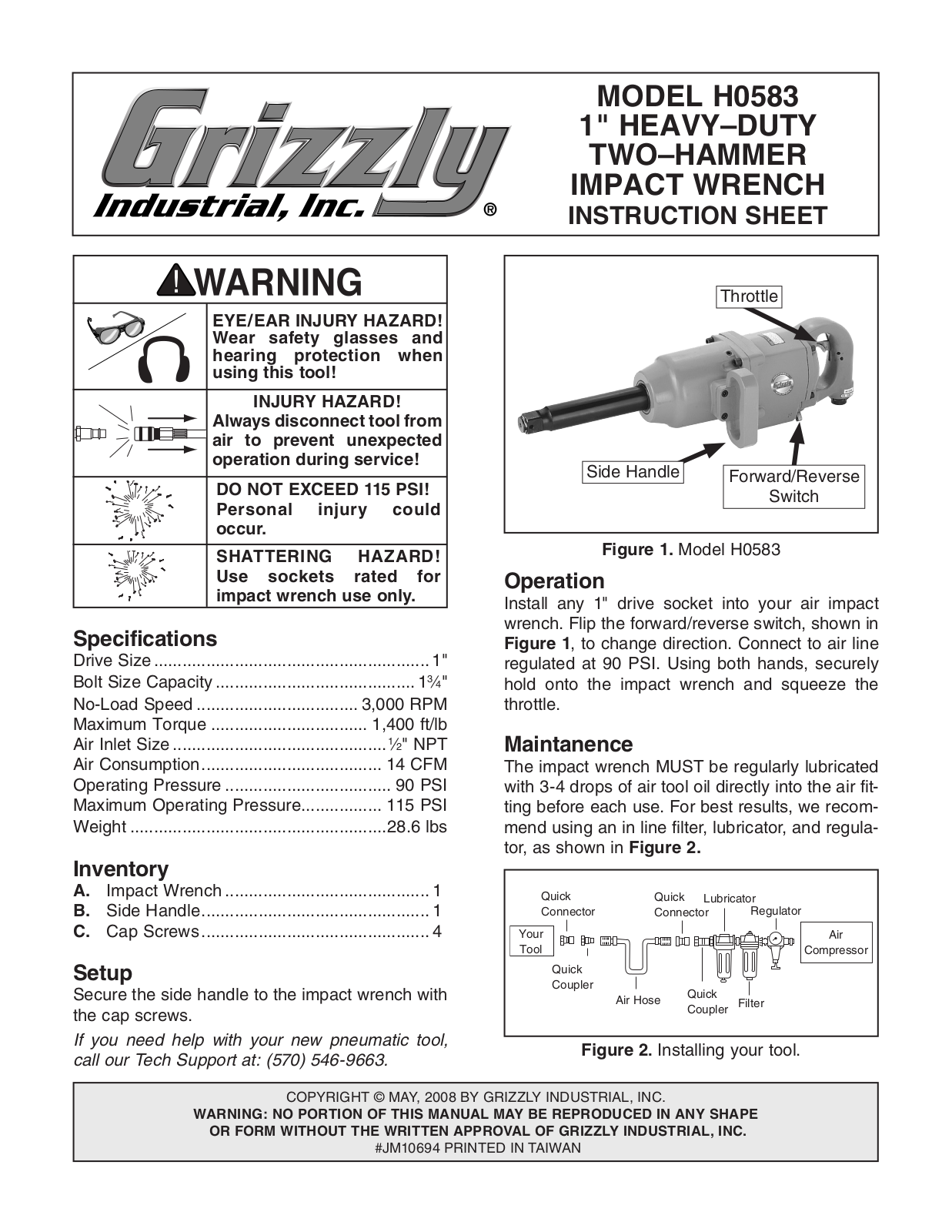 Grizzly H0583 User Manual