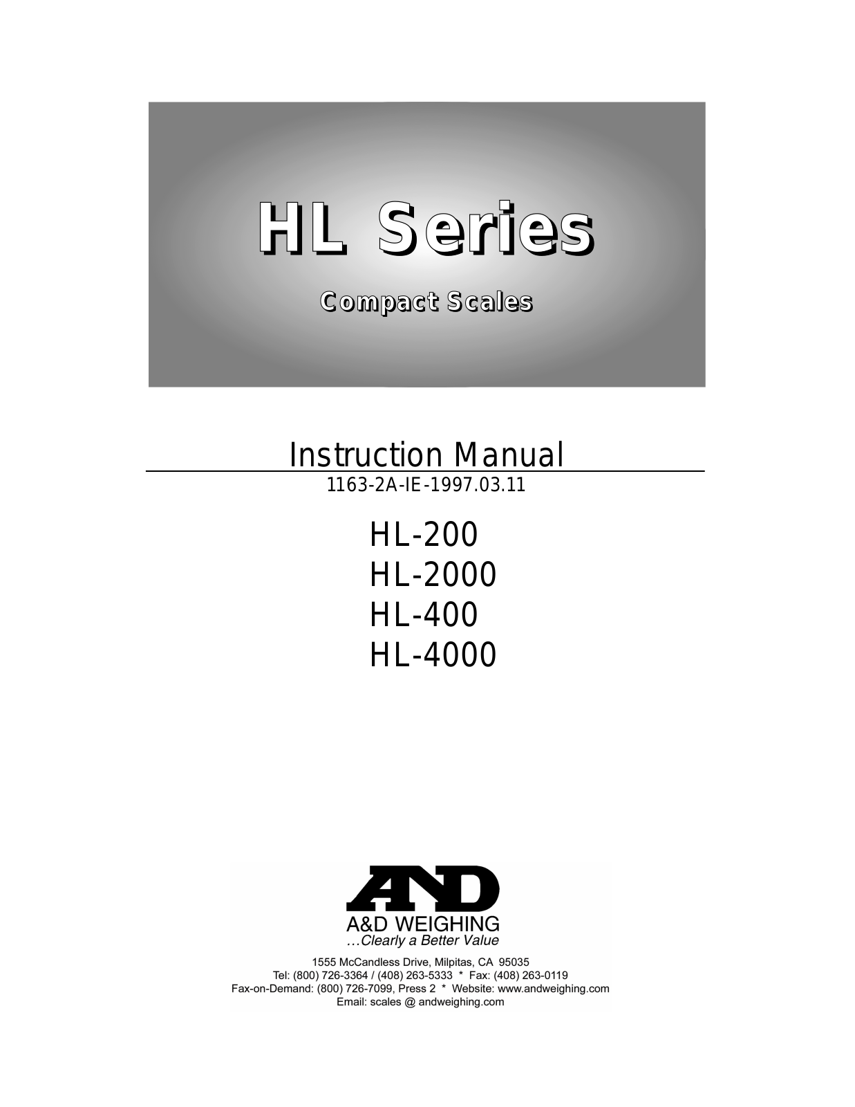 Penn Scale HL-2000 Installation  Manual