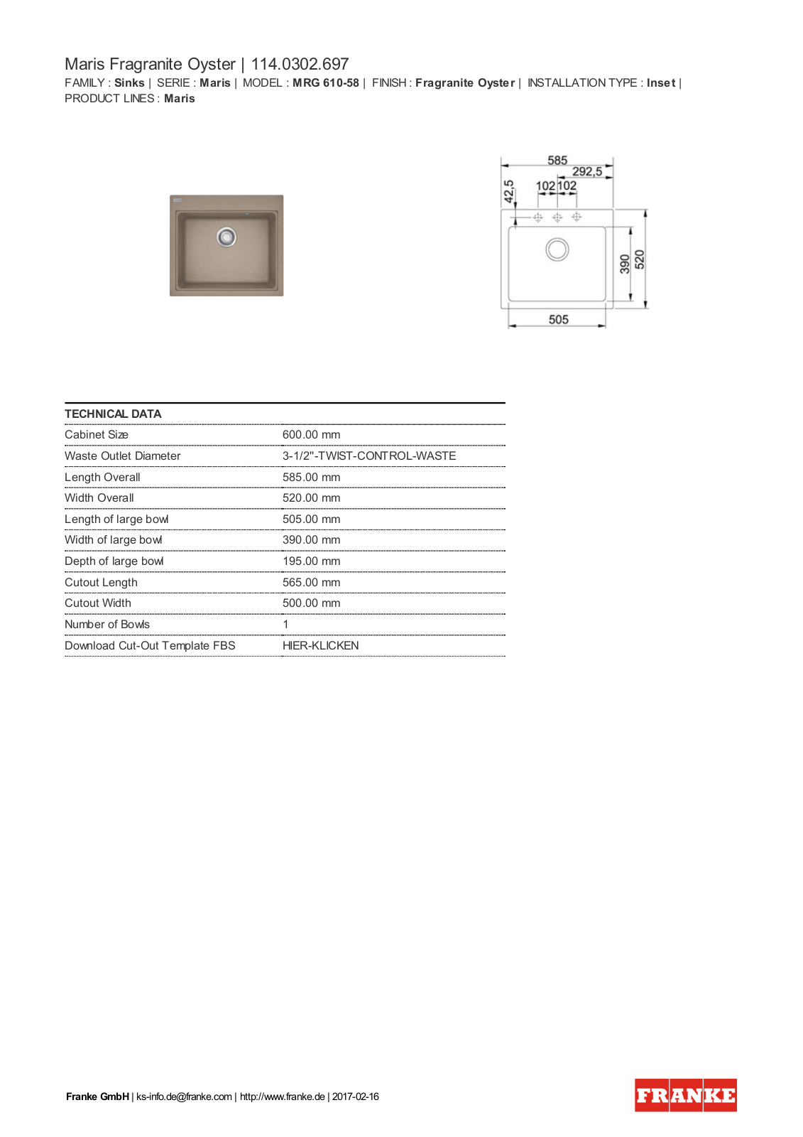 Franke 114.0302.697 Service Manual