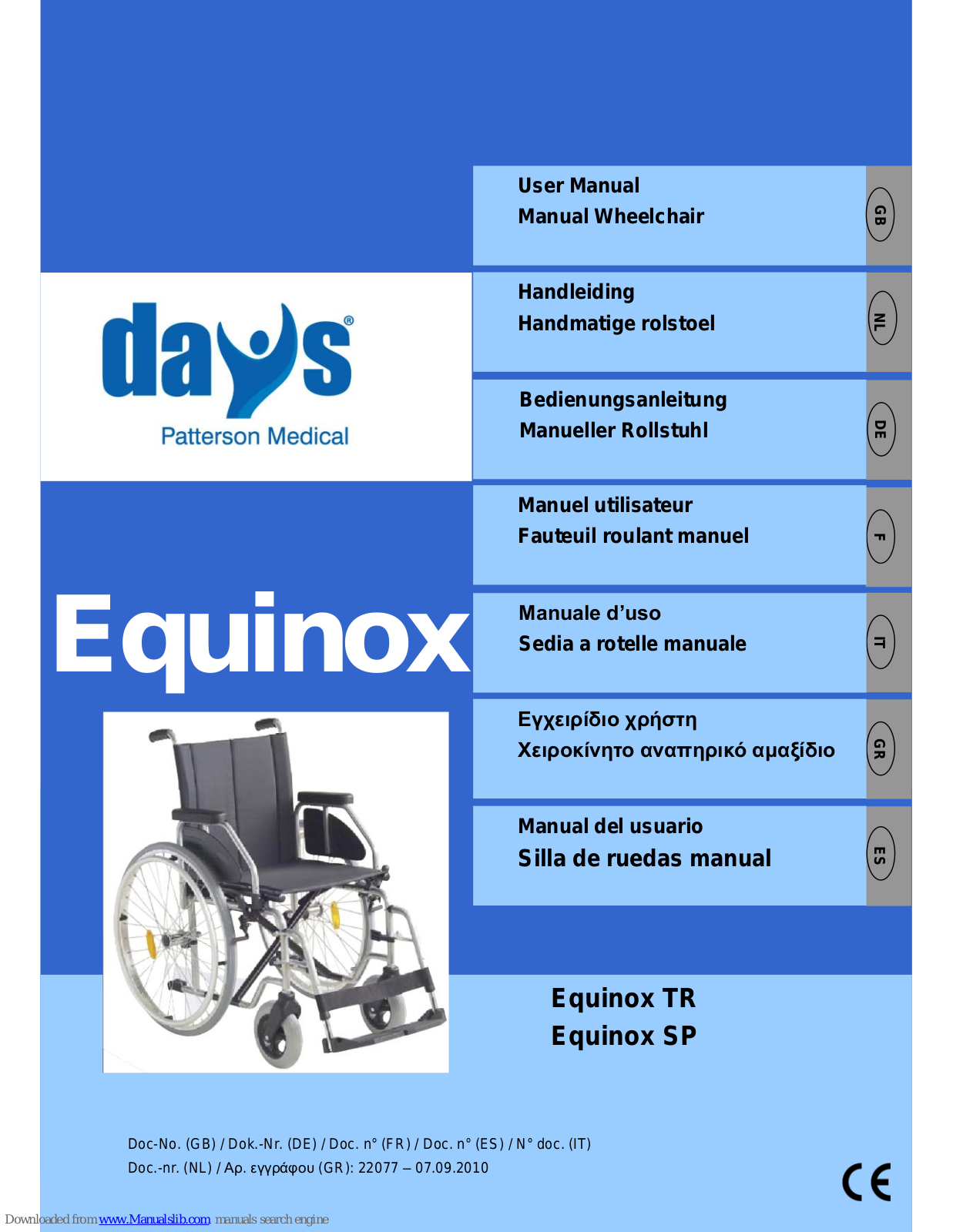 Days Equinox TR, Equinox SP User Manual