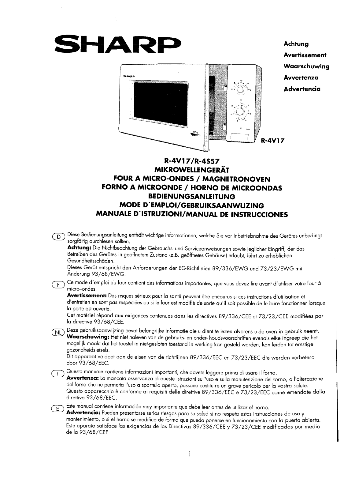 Sharp R-4V17, R-4S57 User Manual