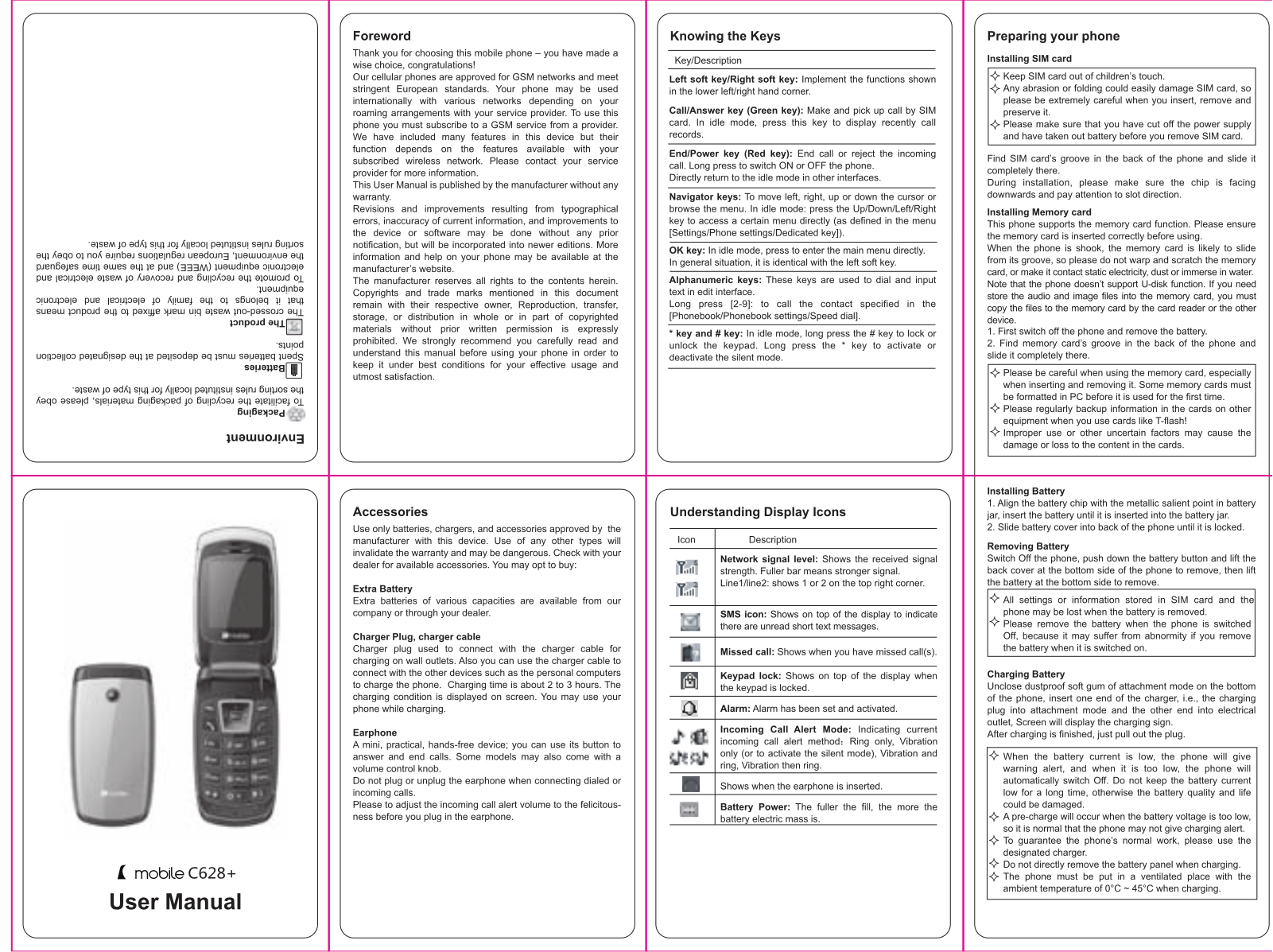 b mobile C628 Users Manual