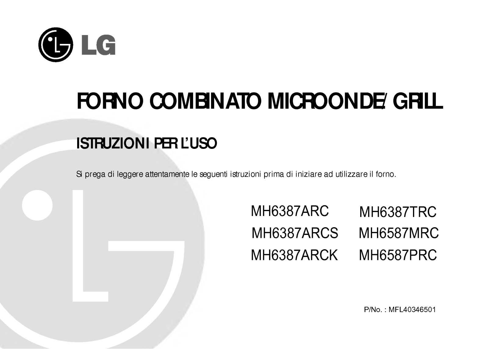 Lg MH-6587MRC, MH6387ARCK, MH6387ARCS, MH6387ARC User Manual