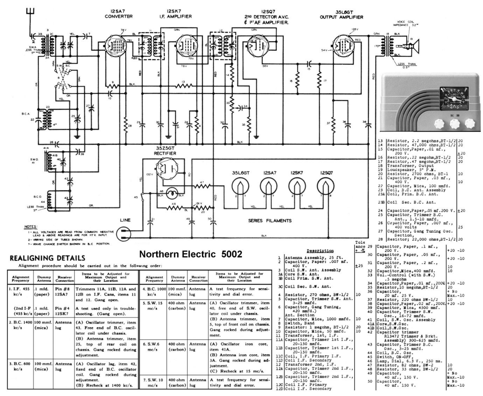 Northern Electric 5002 schematic