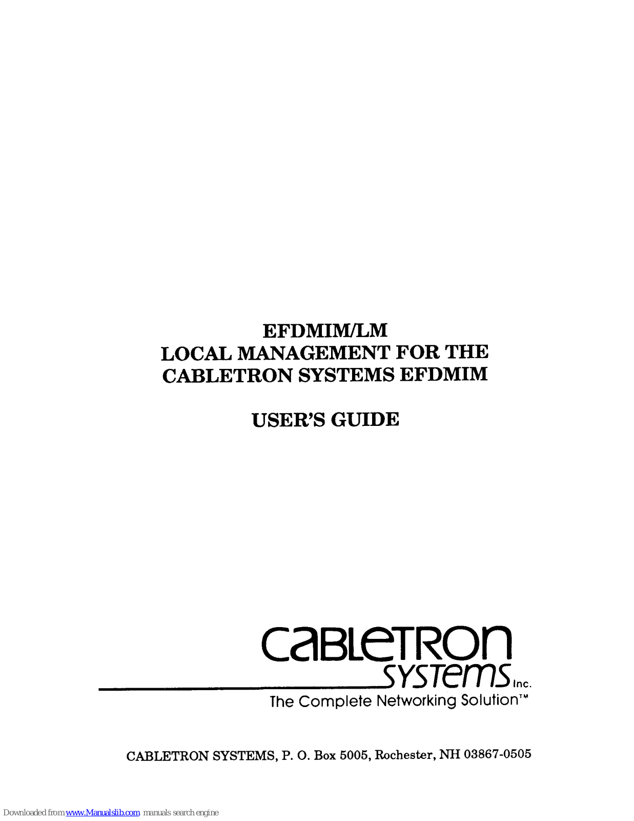 Cabletron Systems EFDMIM/LM User Manual