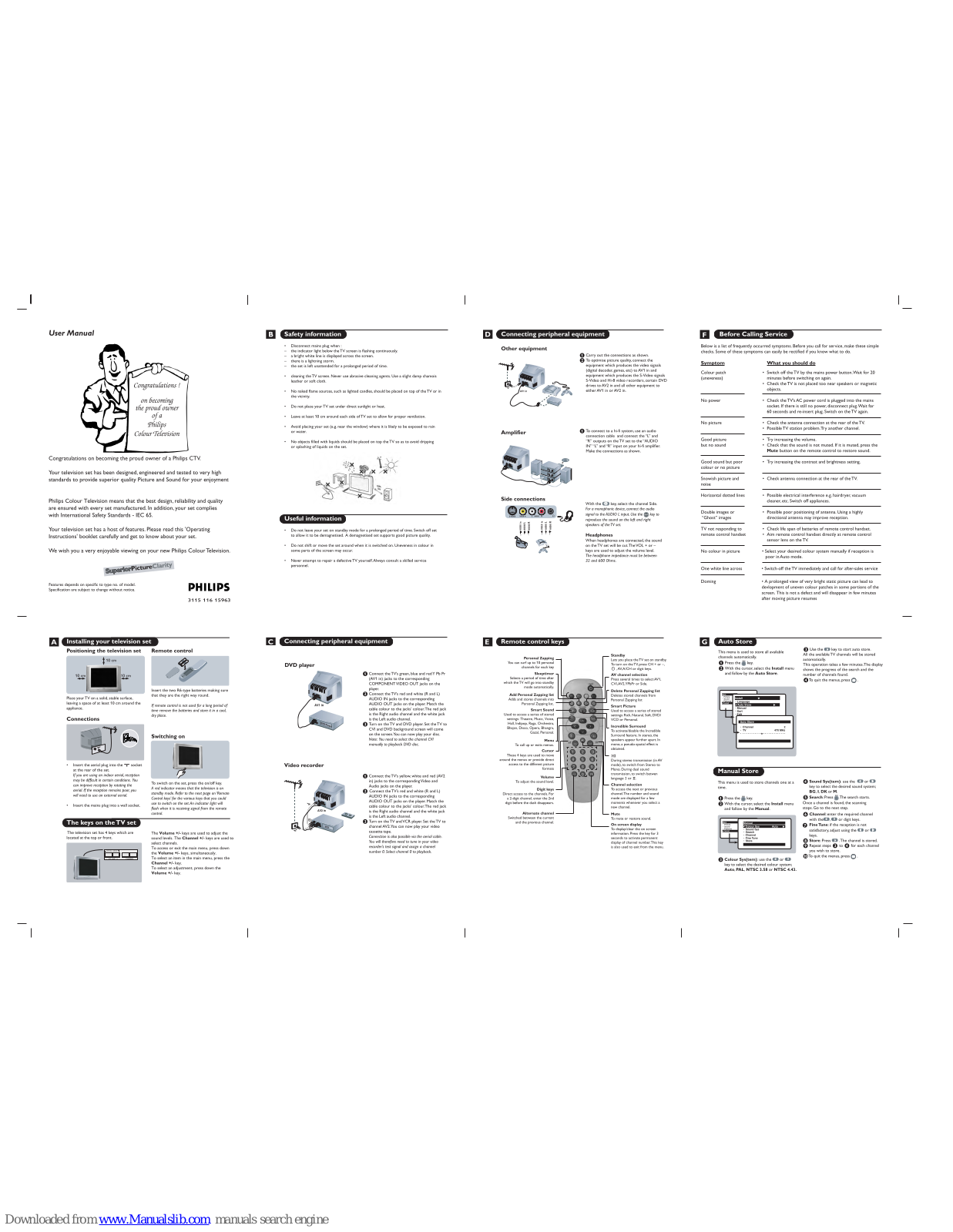 Philips 21PT2125B/94, 15PT2526/94, 21PT3442B/94, 21PT2443B/94, 29PT2552/94 User Manual