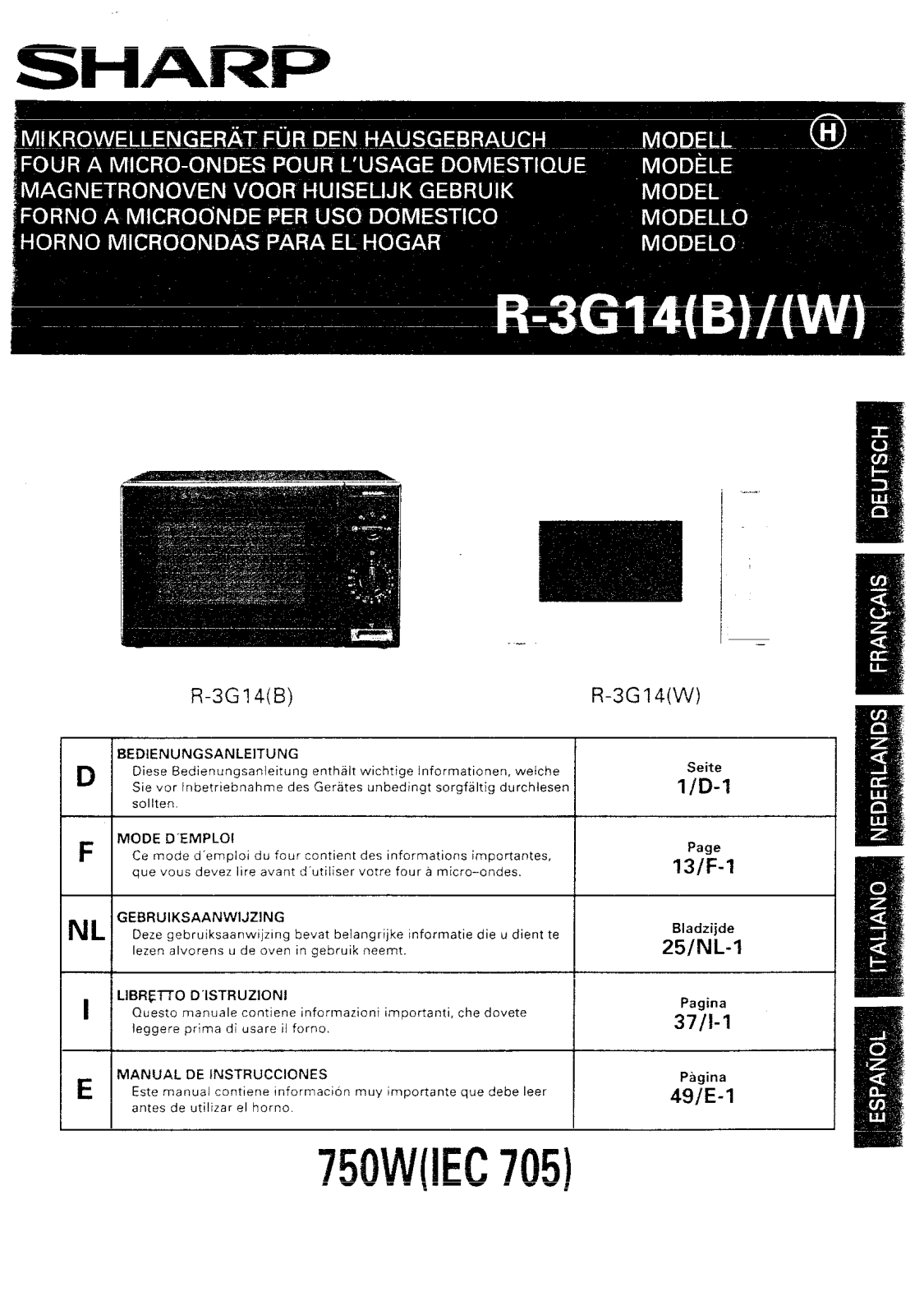 Sharp R-3G14 User Manual