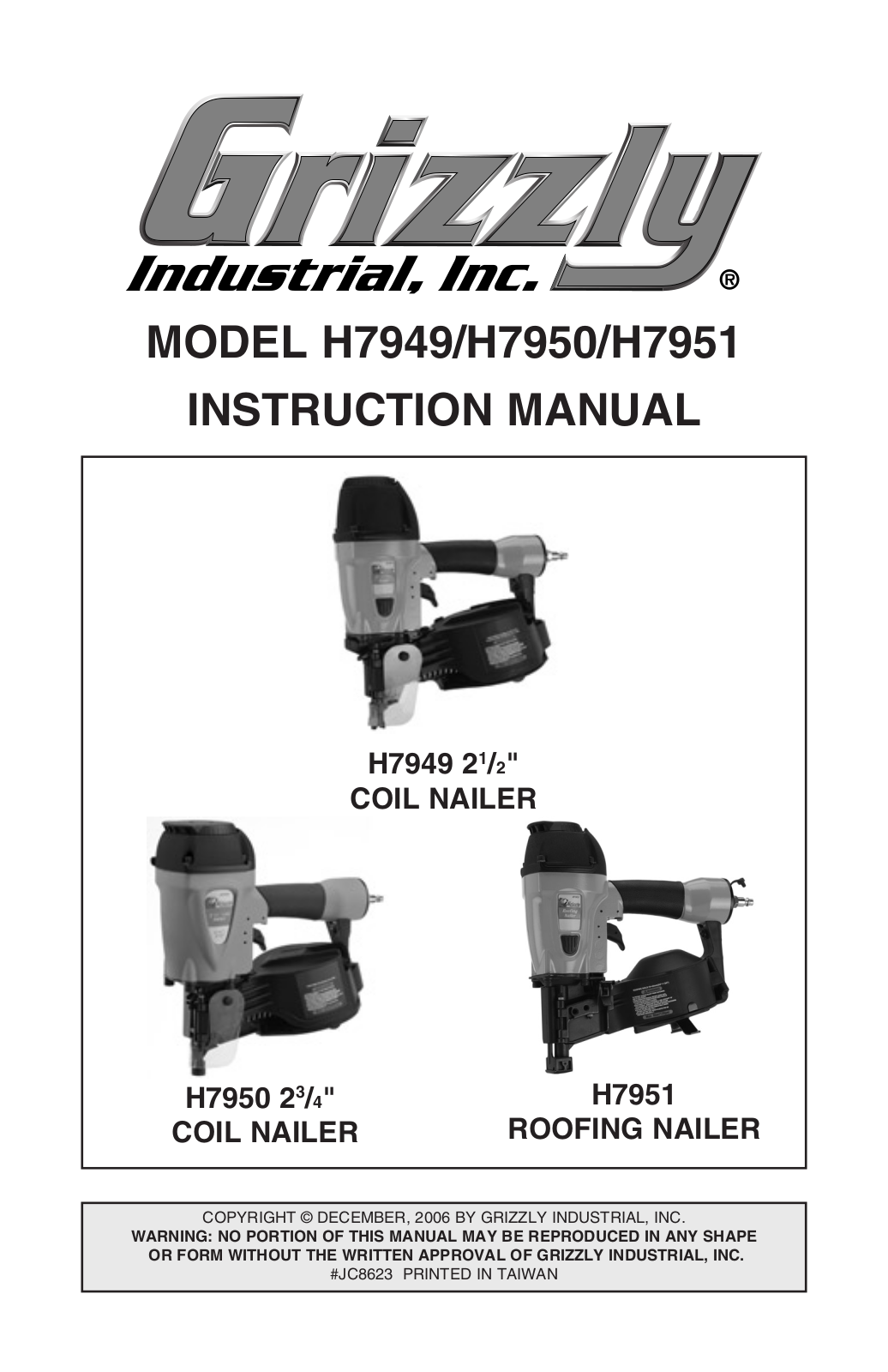 Grizzly H7951, H7950 User Manual