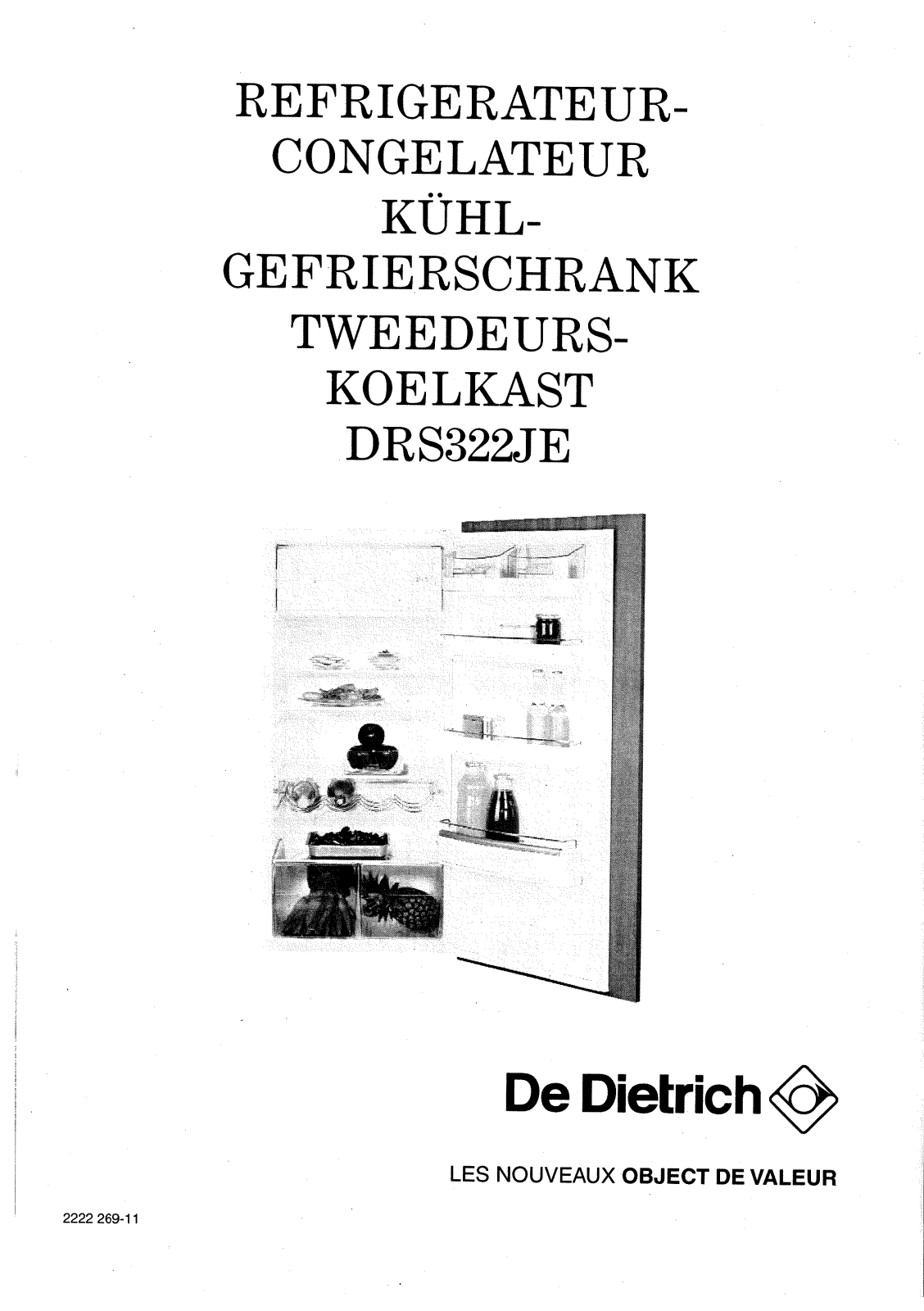 De dietrich DRS322JE1 User Manual