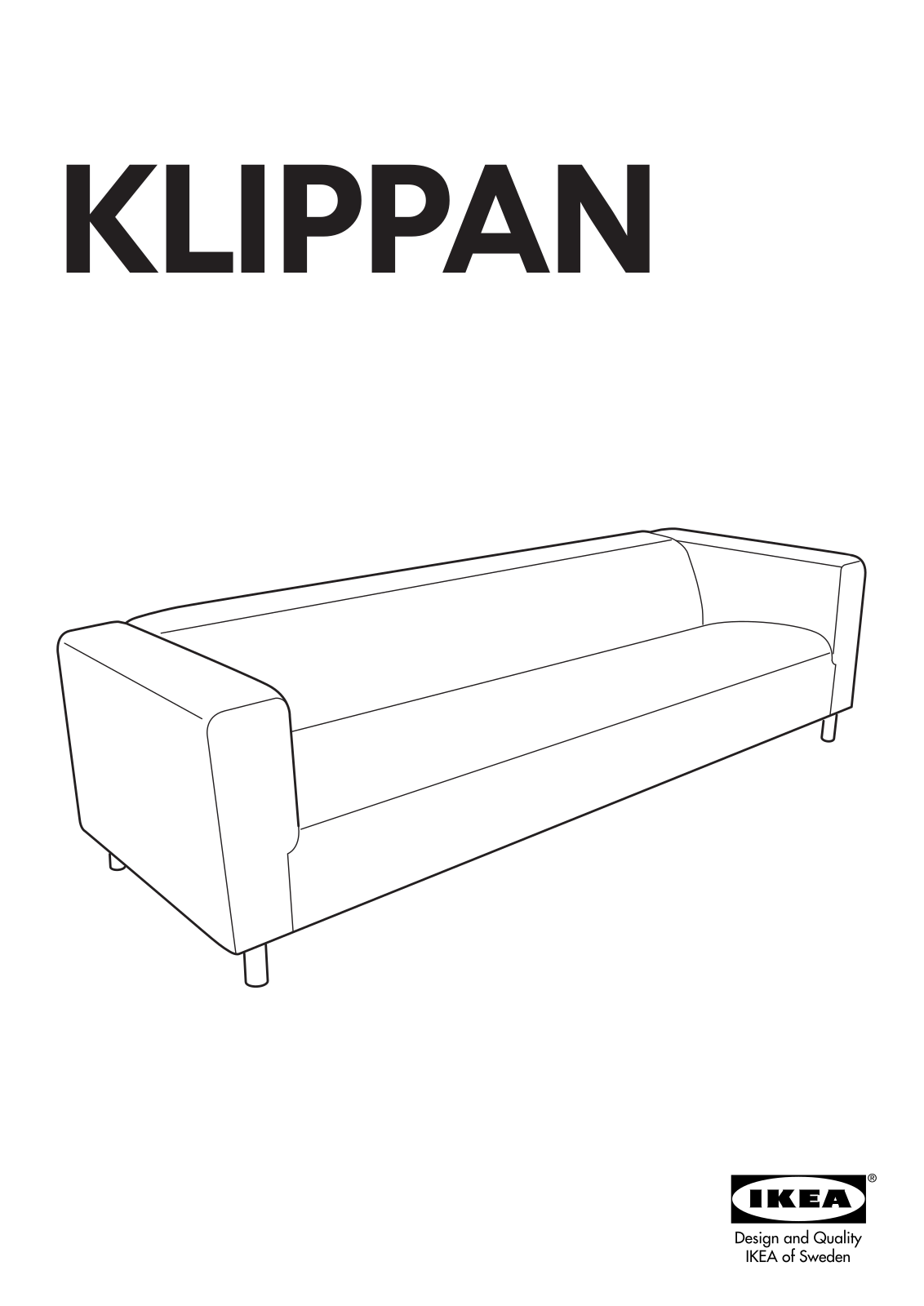 IKEA KLIPPAN 4 SEAT SOFA FRAME Assembly Instruction