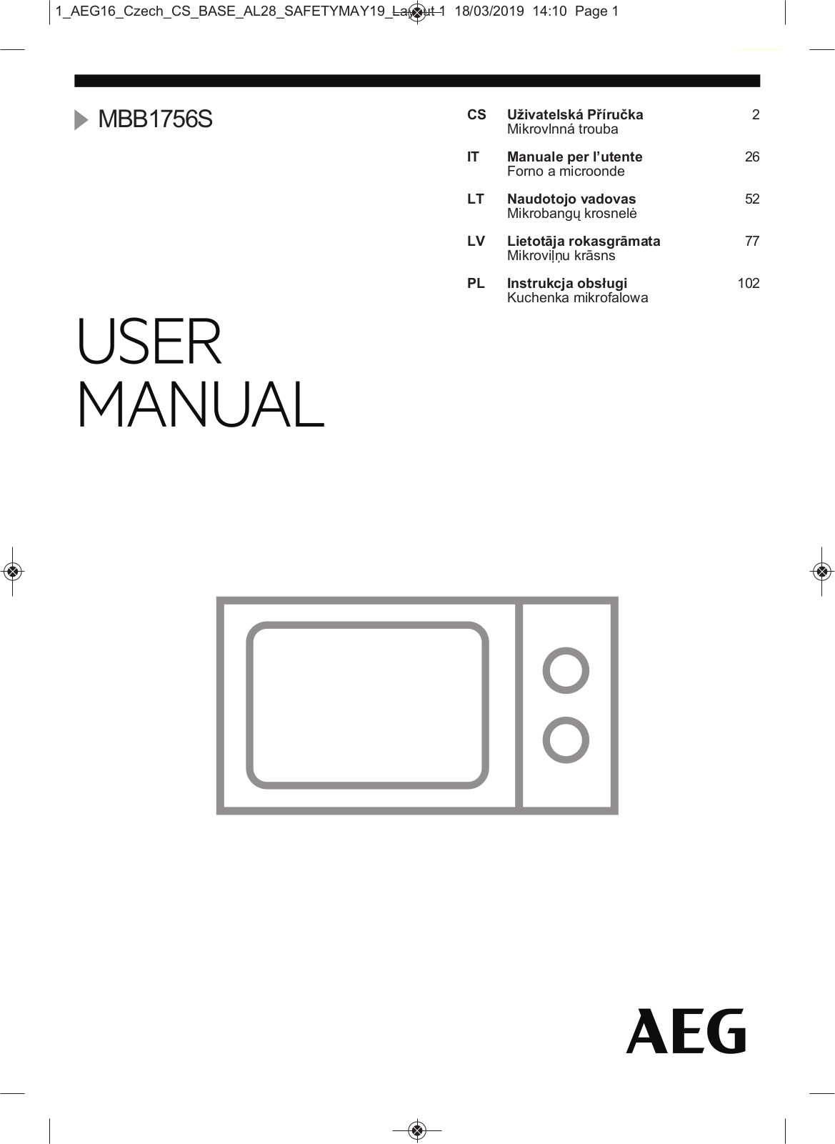 AEG MBB1756SEM User Manual