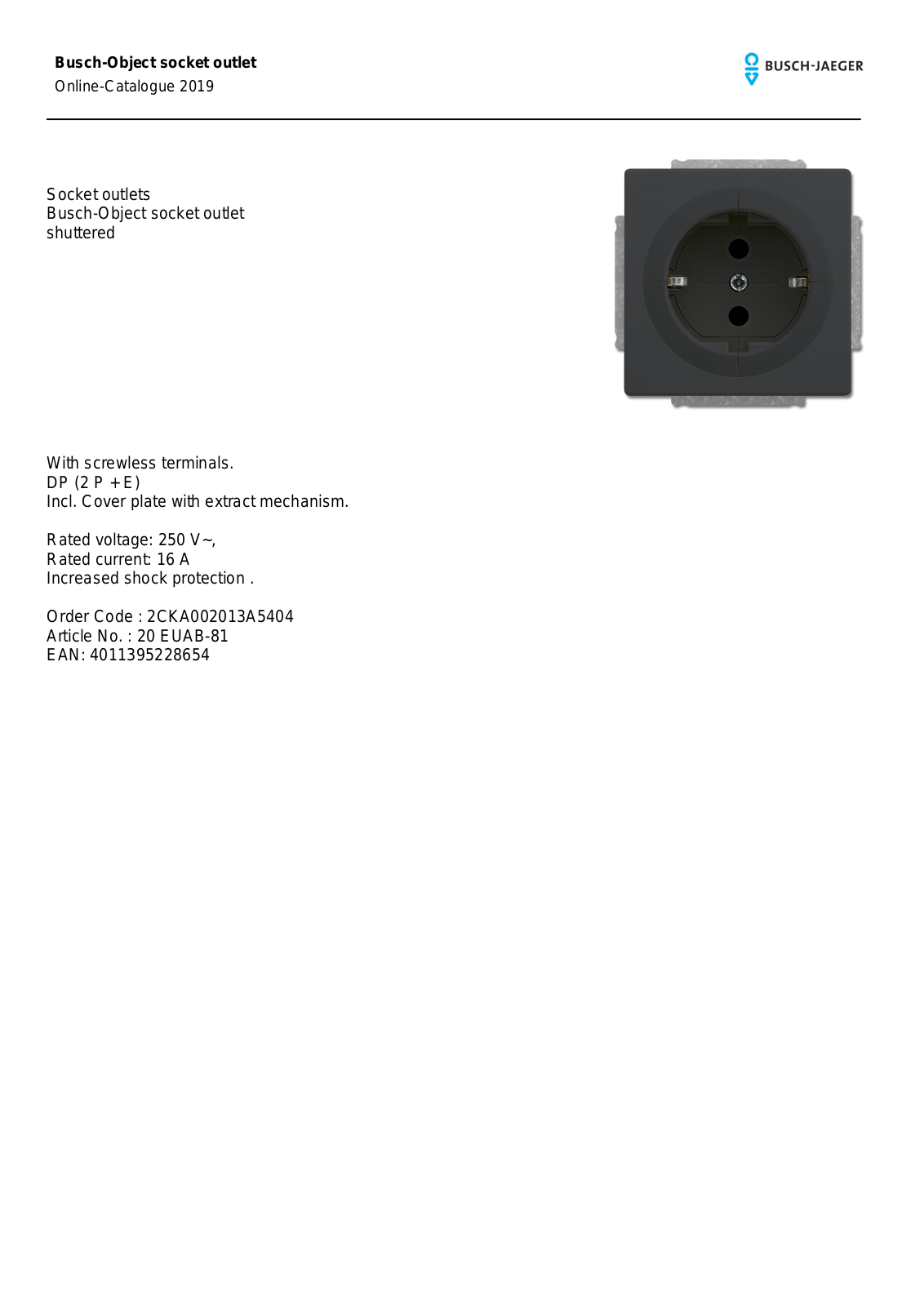 Busch-Jaeger 20 EUAB-81 User Manual