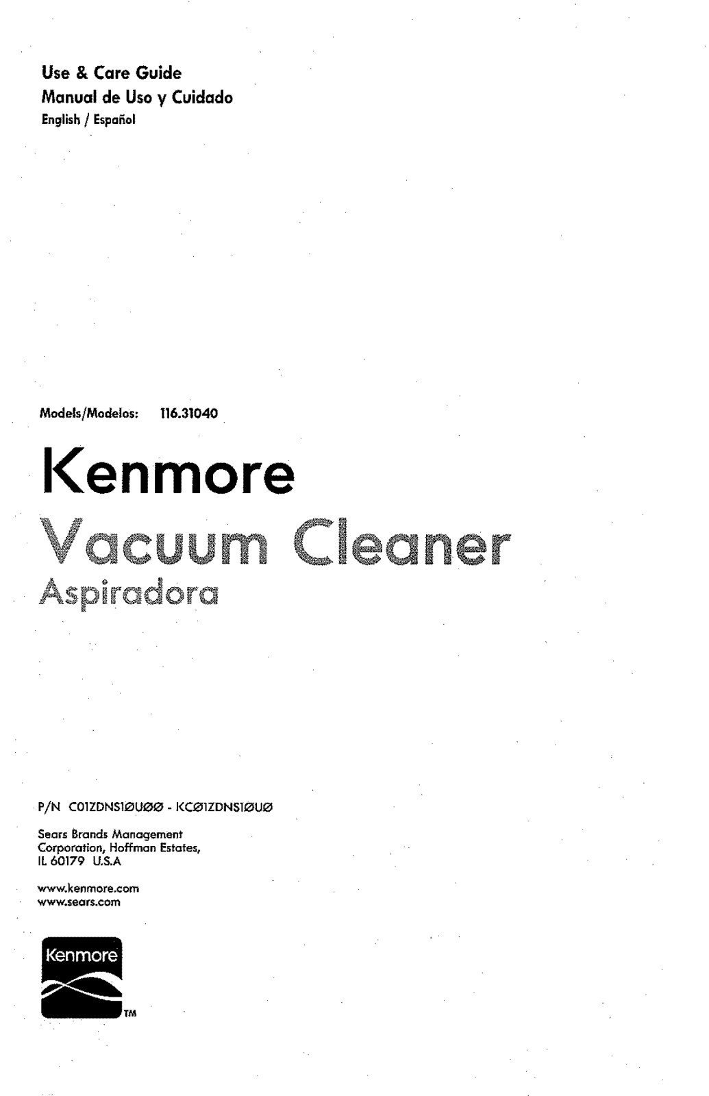 Kenmore 11631040904 Owner’s Manual