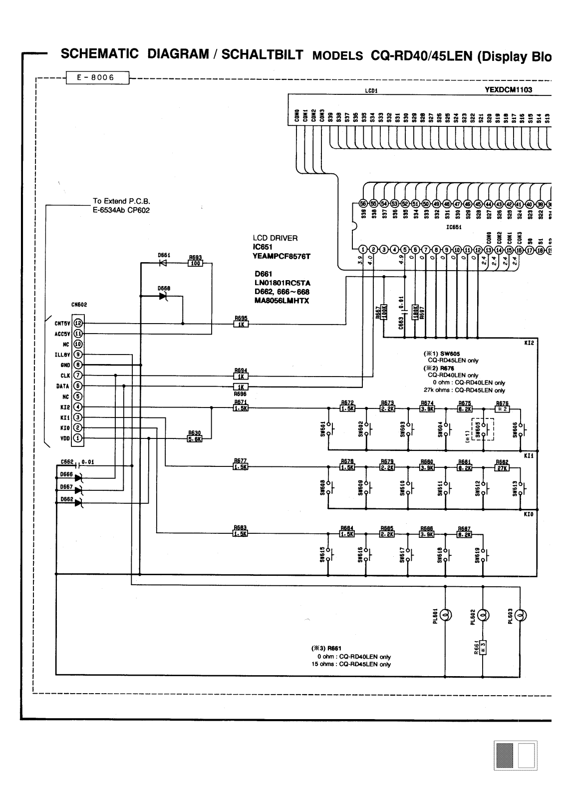 Panasonic CQRD-40-LEN, CQRD-45-LEN Schematic