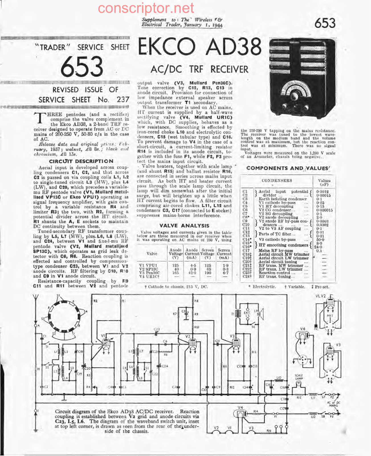 EKCO AD38 Service manual