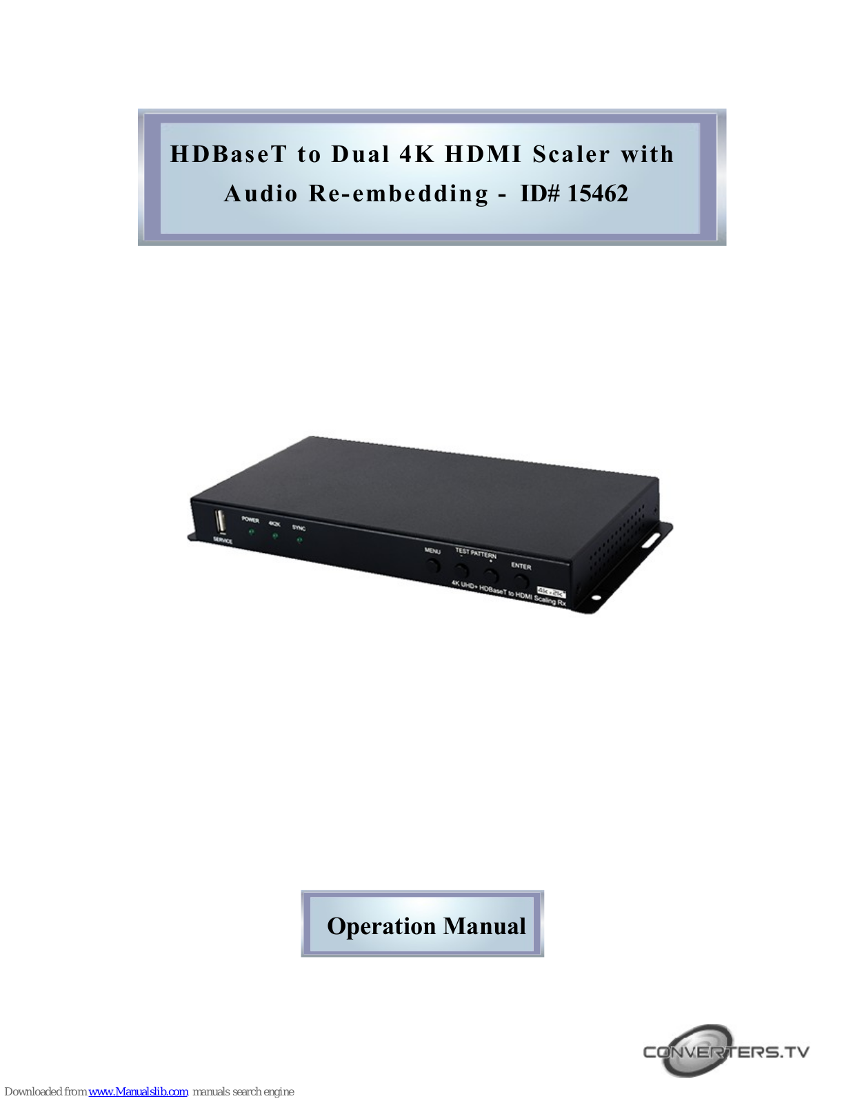 Converters.TV 15462 Operation Manual