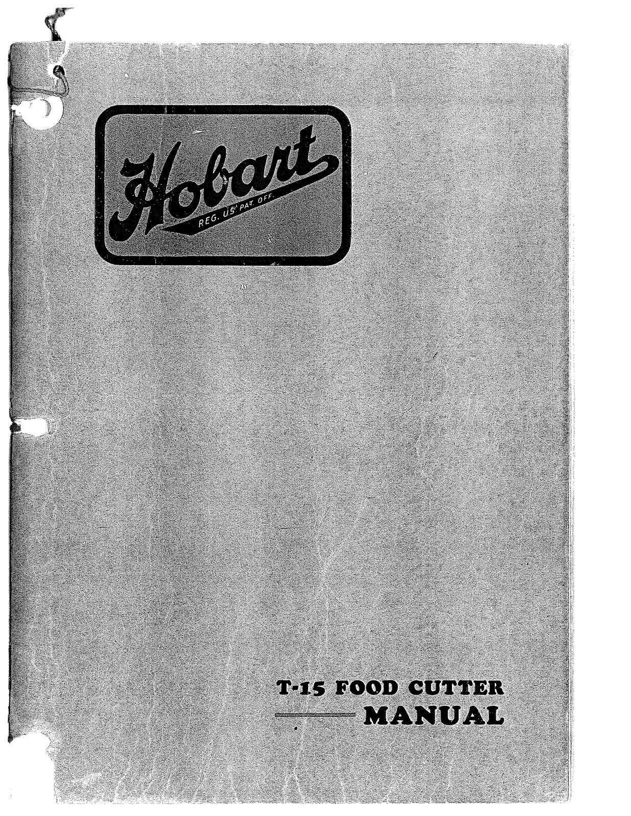 Hobart T-15 Installation Manual