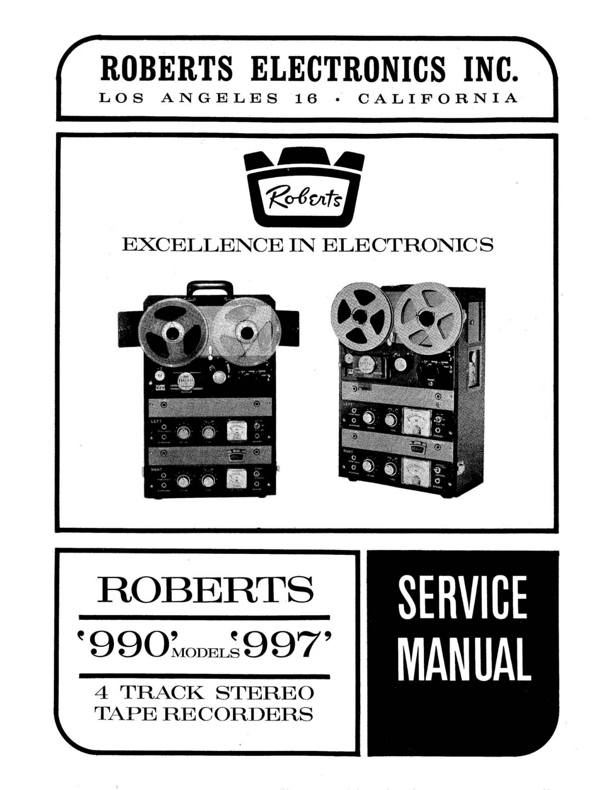 Roberts 997 Service manual