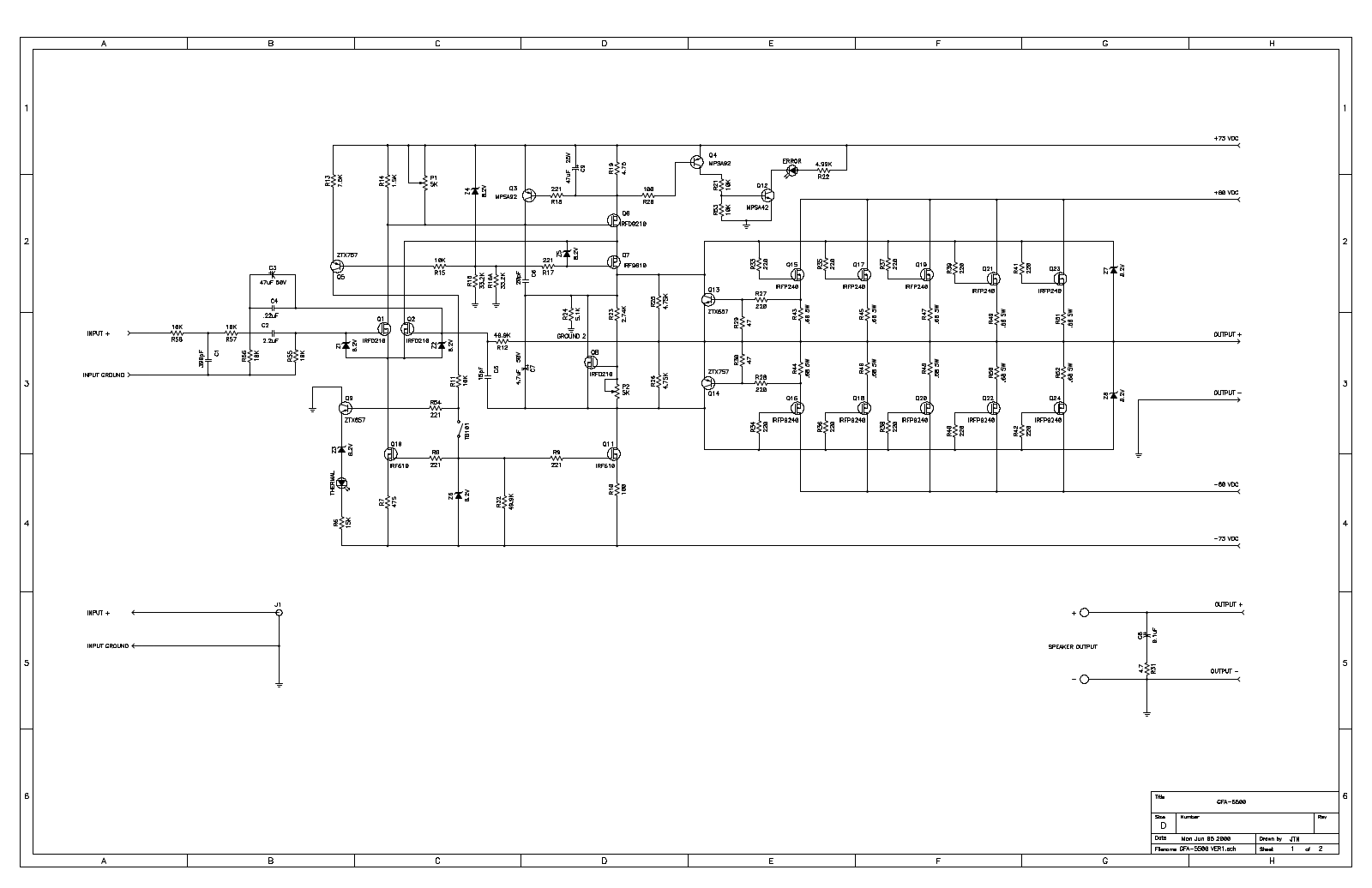 Adcom GFA5500 Schematic