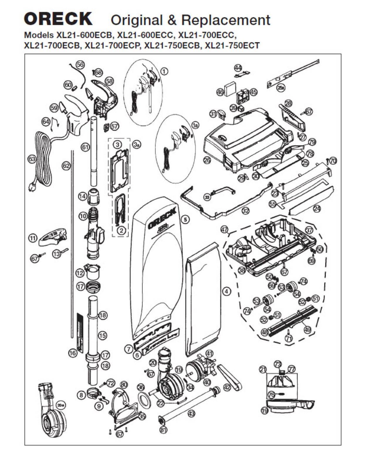 Oreck Xl21-700ecb, Xl21-700ecc, Xl21-700ecp, Xl21-600ecb, Xl21-600ecc Owner's Manual