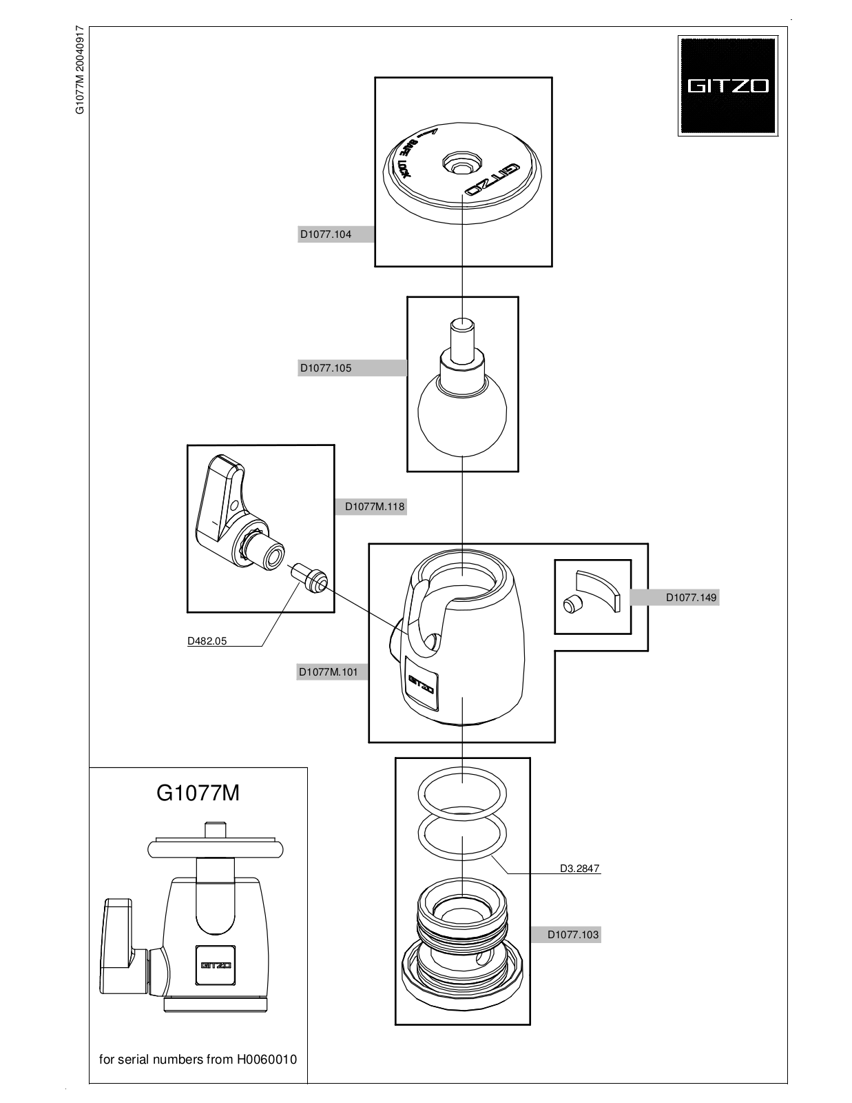 Gitzo G1077M User Manual