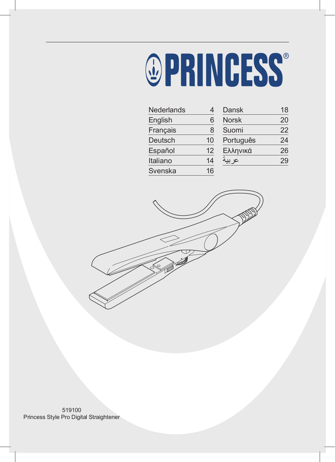 Princess 519100 Style Pro Digital User Manual