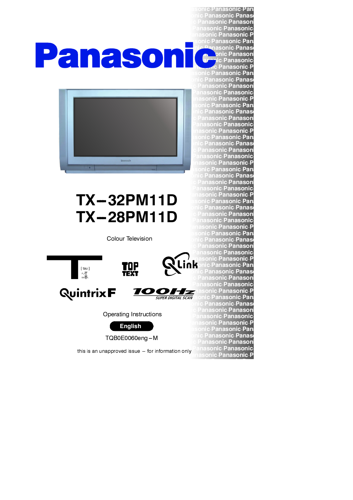 Panasonic TX-28PM11D, TX-32PM11D User Manual