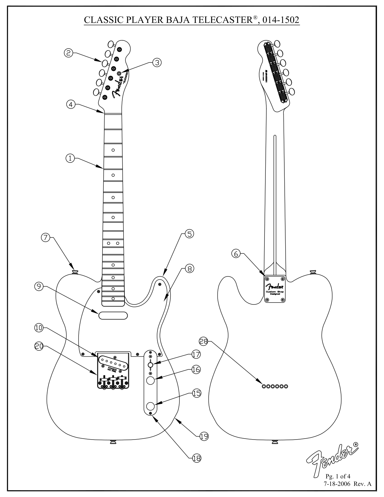 Fender Classic-Player-Baja-Telecaster Service Manual