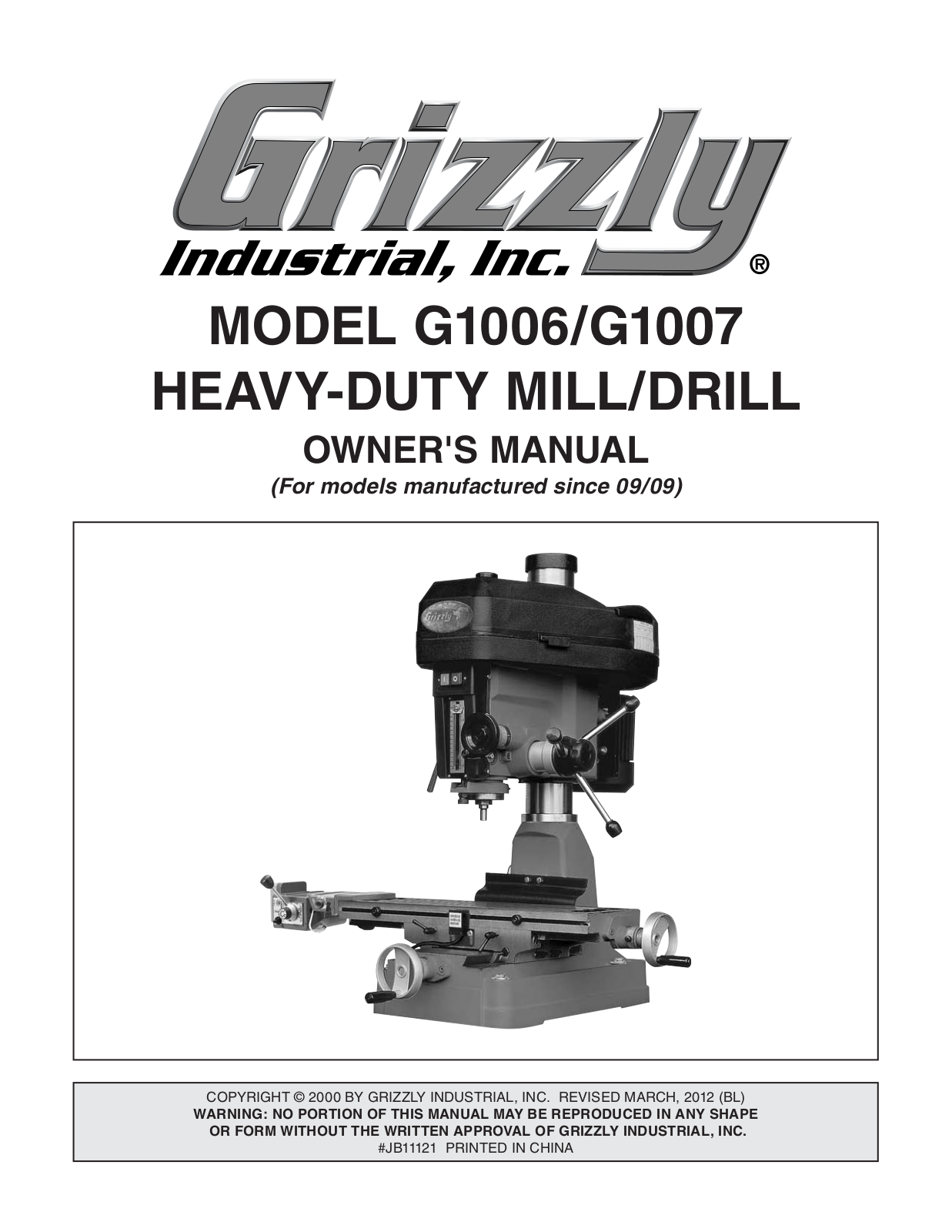 Grizzly G1006 User Manual