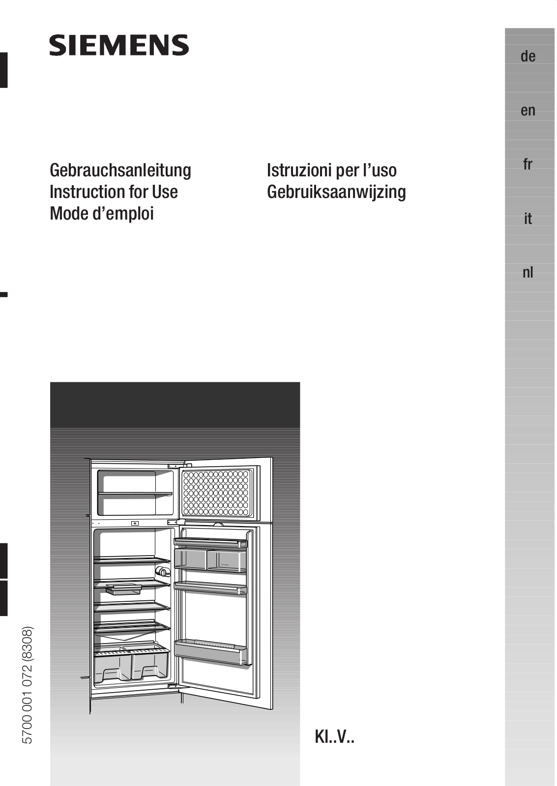 SIEMENS KI26V470 User Manual