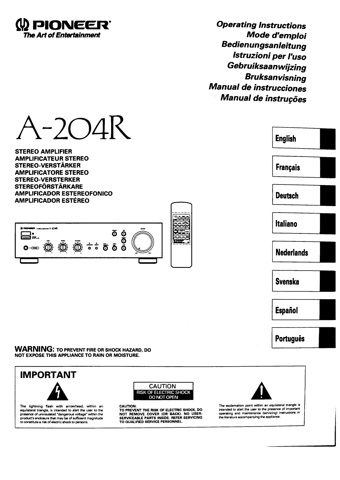 Pioneer A-204-R Service manual