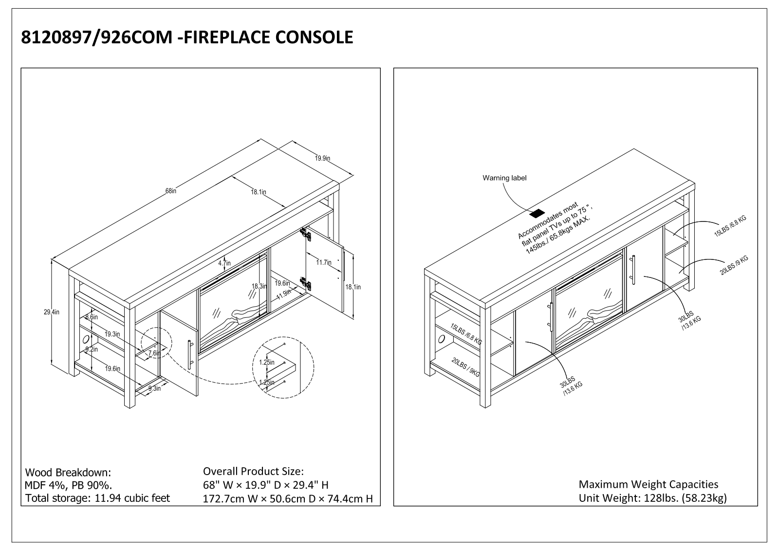 Ameriwood Home AR10500 DIMENSIONS - ManualMachine.com
