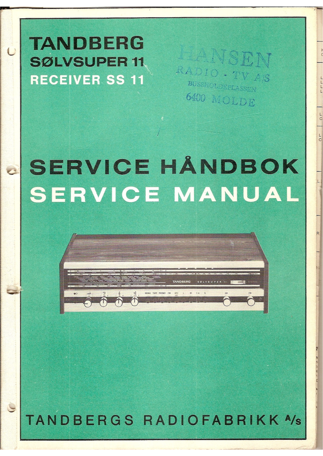 Tandberg Solvsuper 11 Service manual