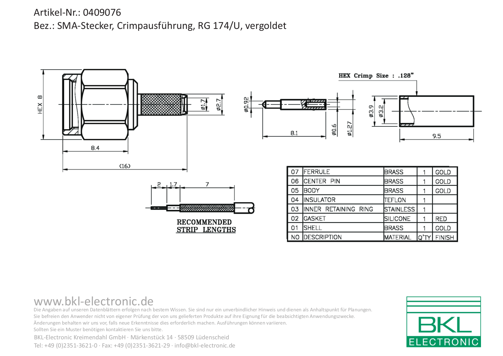 BKL BKL 0409076 Datasheet - ManualMachine.com