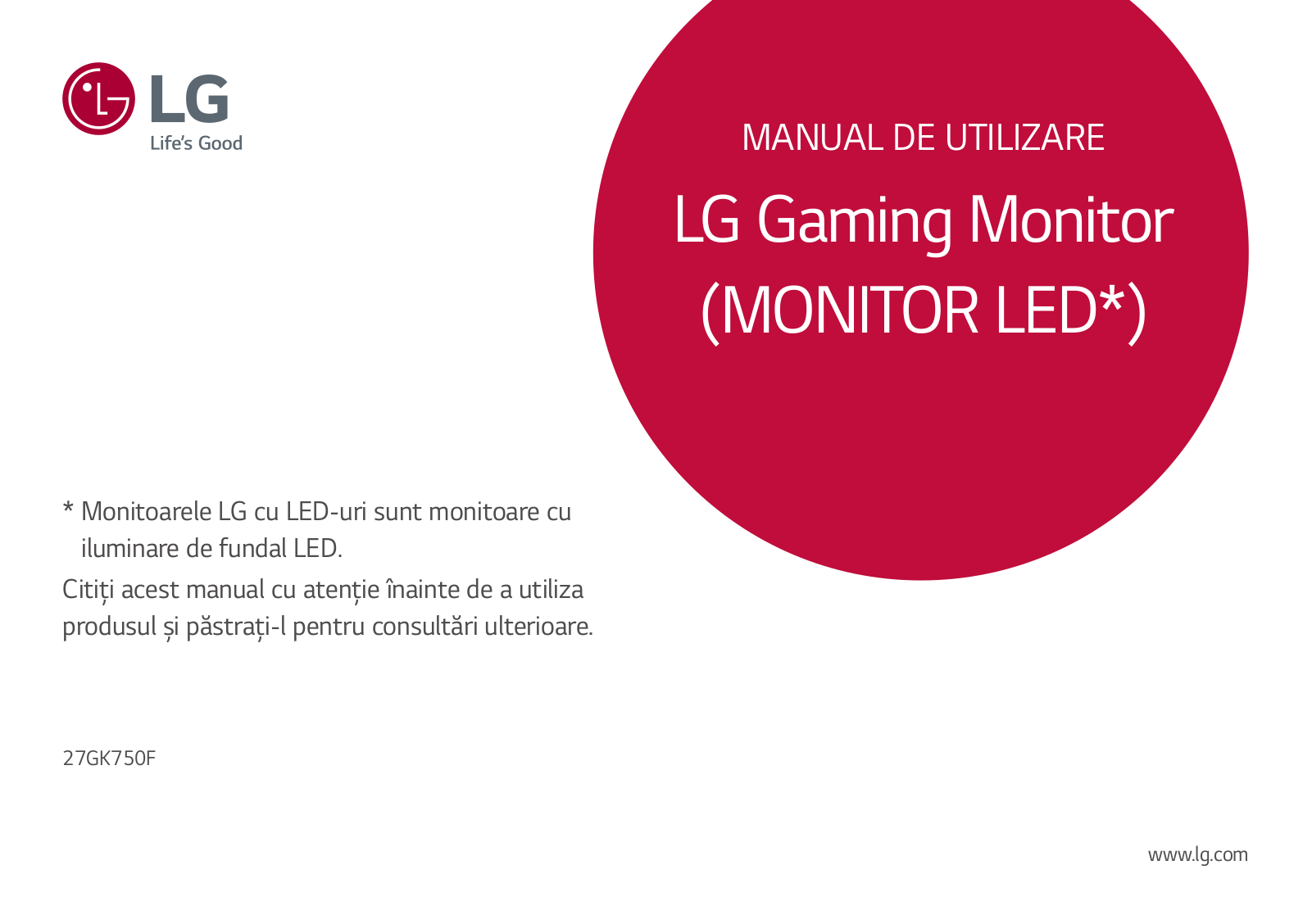 LG 27GK750F-B Owner's Manual