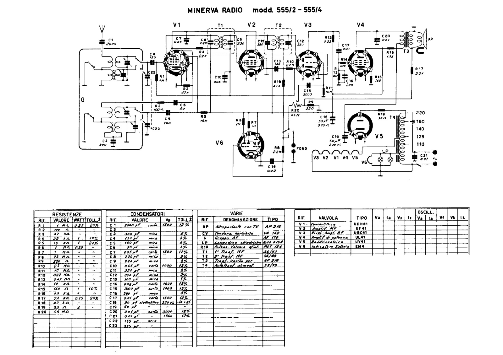 Minerva 555 2, 555 4 schematic