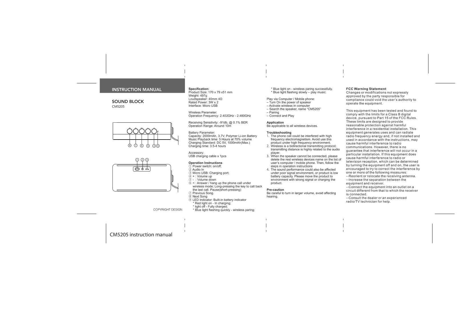 P S L CM5205 User Manual