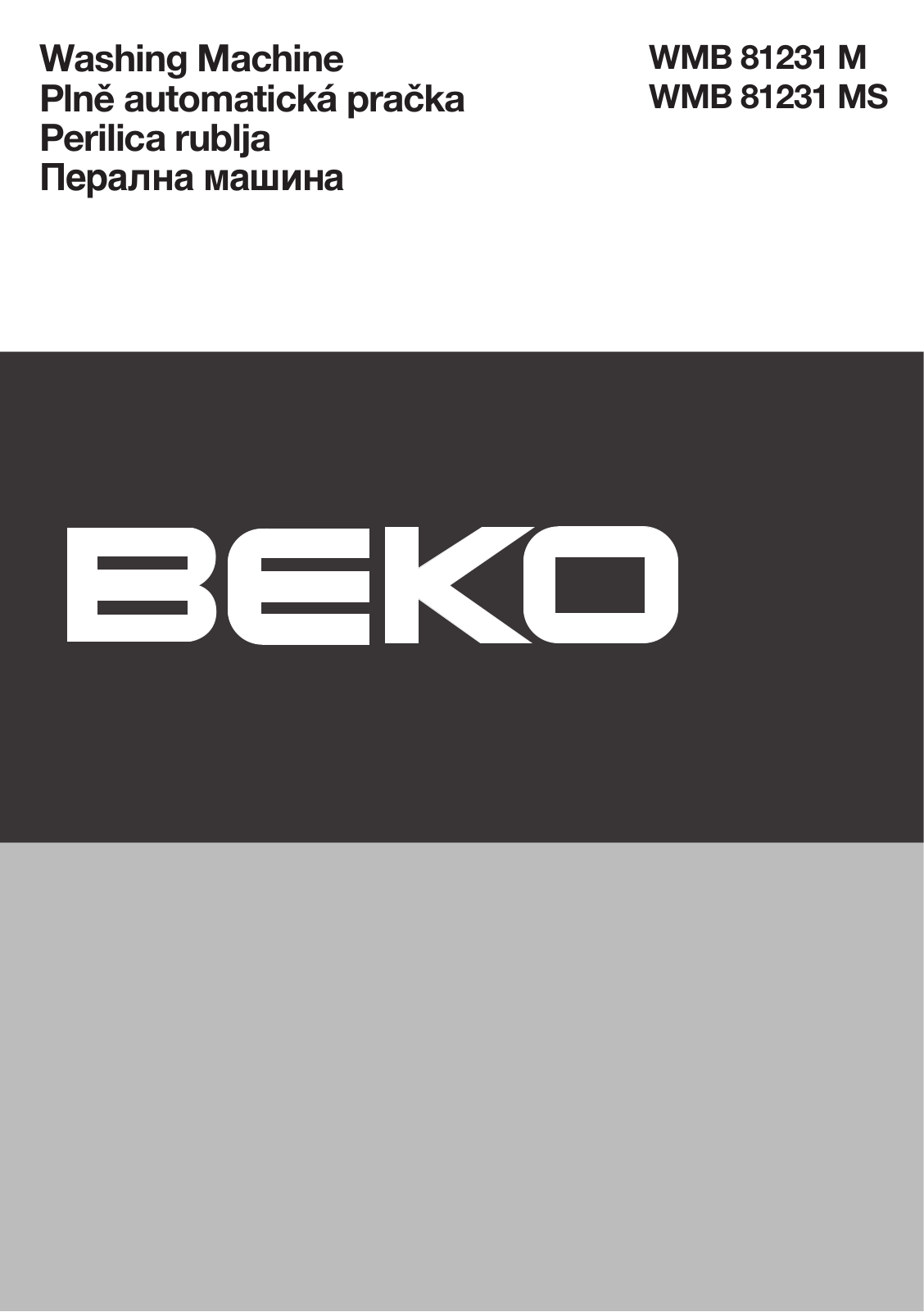 Beko WMB 81231 MS User manual