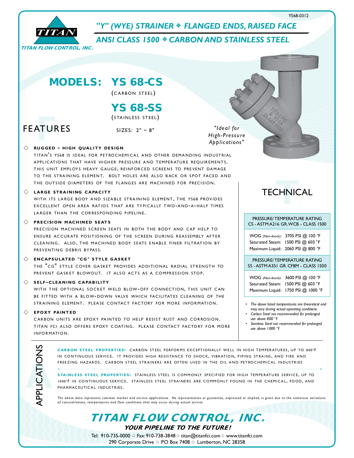 Control Products YS68-CS User Manual