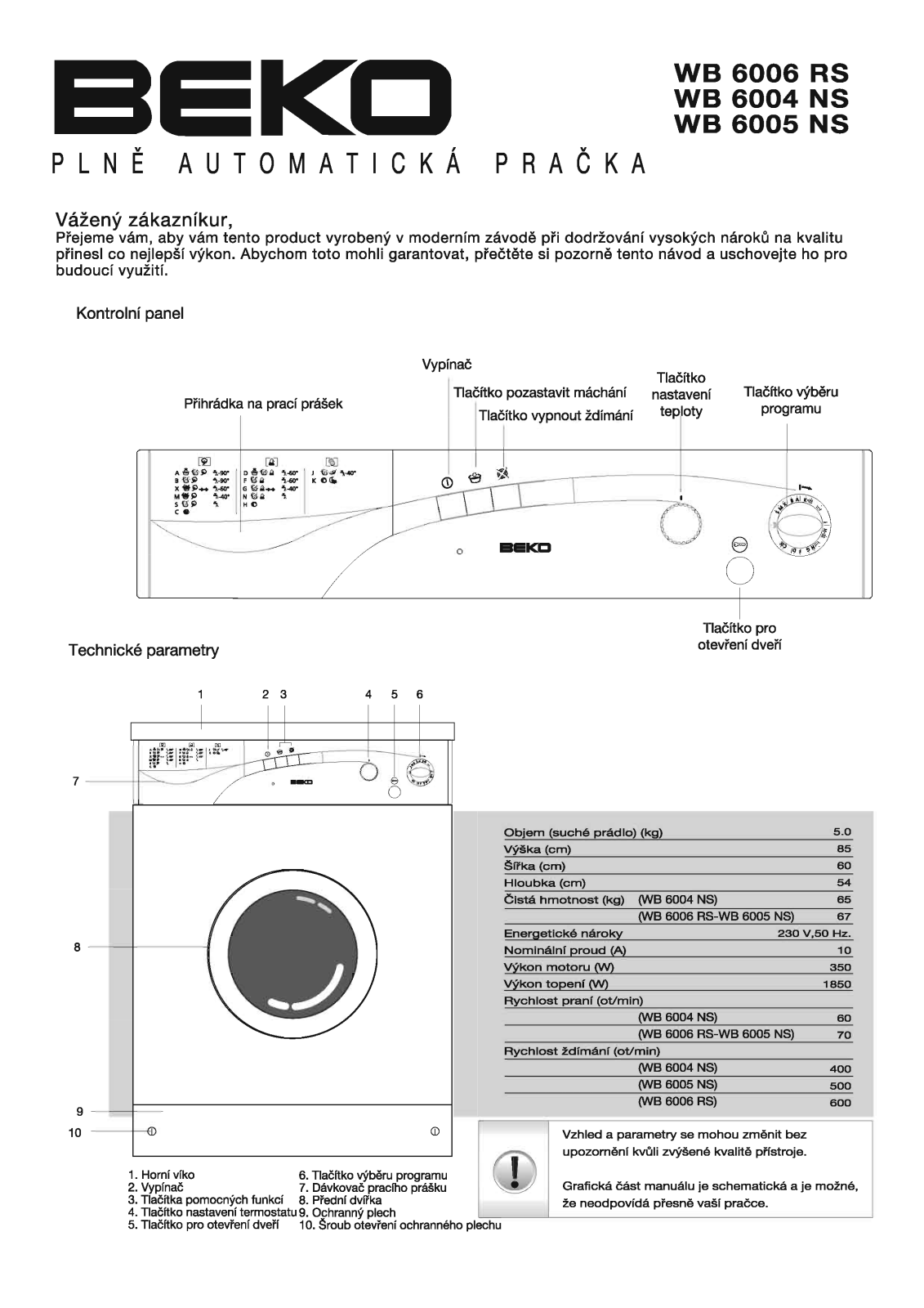 Beko WB 6006 RS User Manual