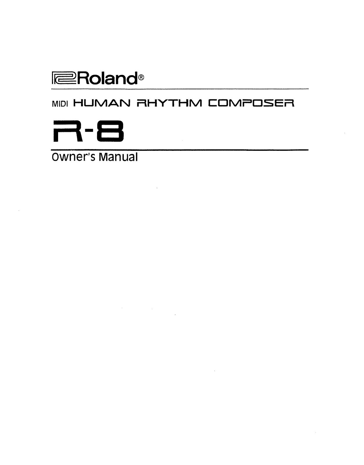 Roland R-8 User Manual