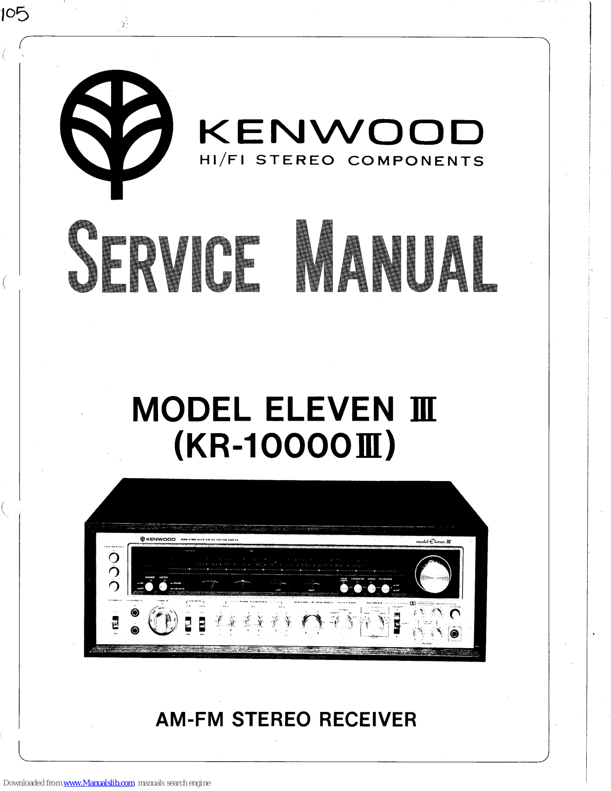 Kenwood Eleven III KR-1000 III, Eleven III, KR-1000 III Service Manual