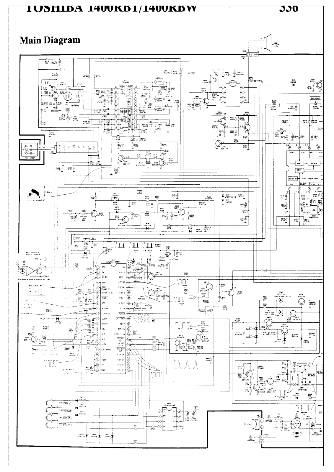 Toshiba 1400RBT, 1400RBW Schematic