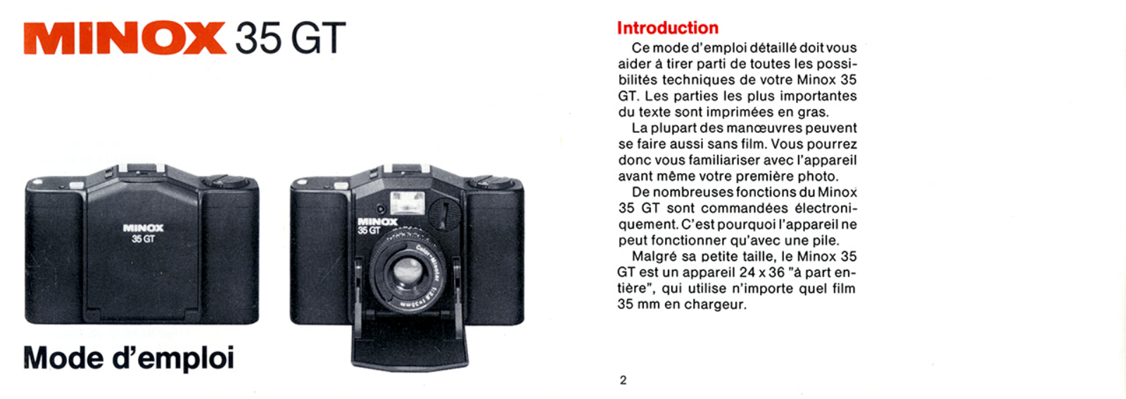 MINOX 35 GT Instruction Manual